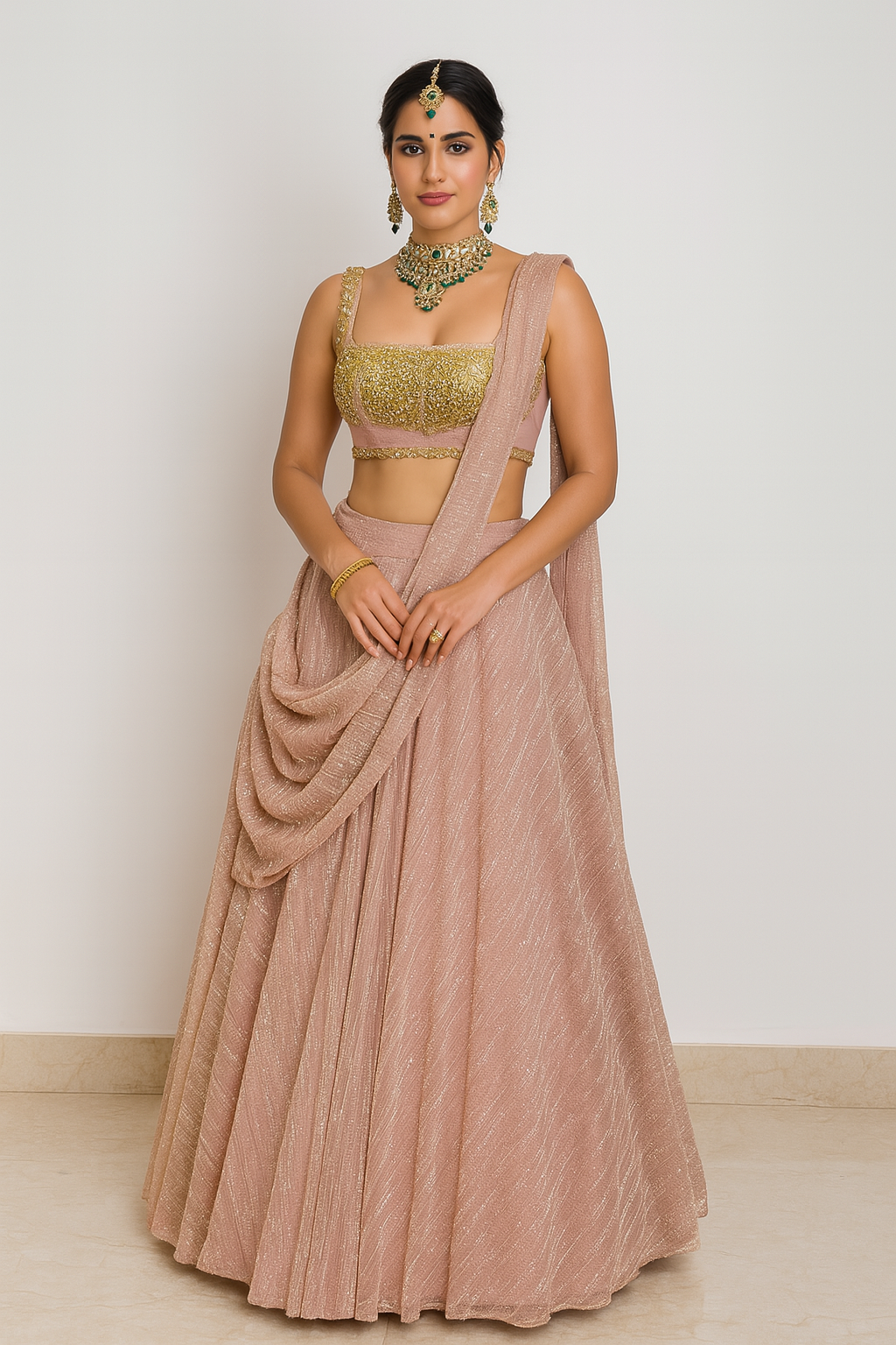 ROSE DRAPE LEHENGA