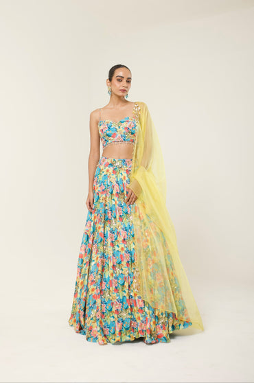 TROPICAL MUSE PRINTED LEHENGA SET