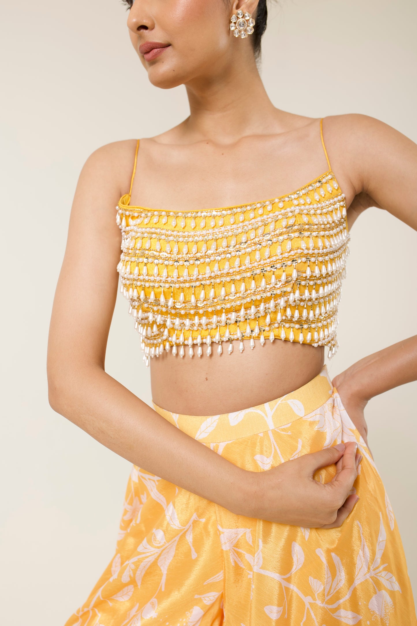 SUNKISSED PRINTED SHARARA CAPE SET