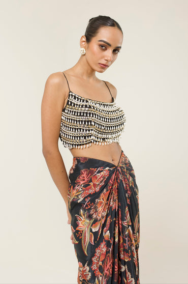 ONYXIA PRINTED DHOTI SKIRT SET