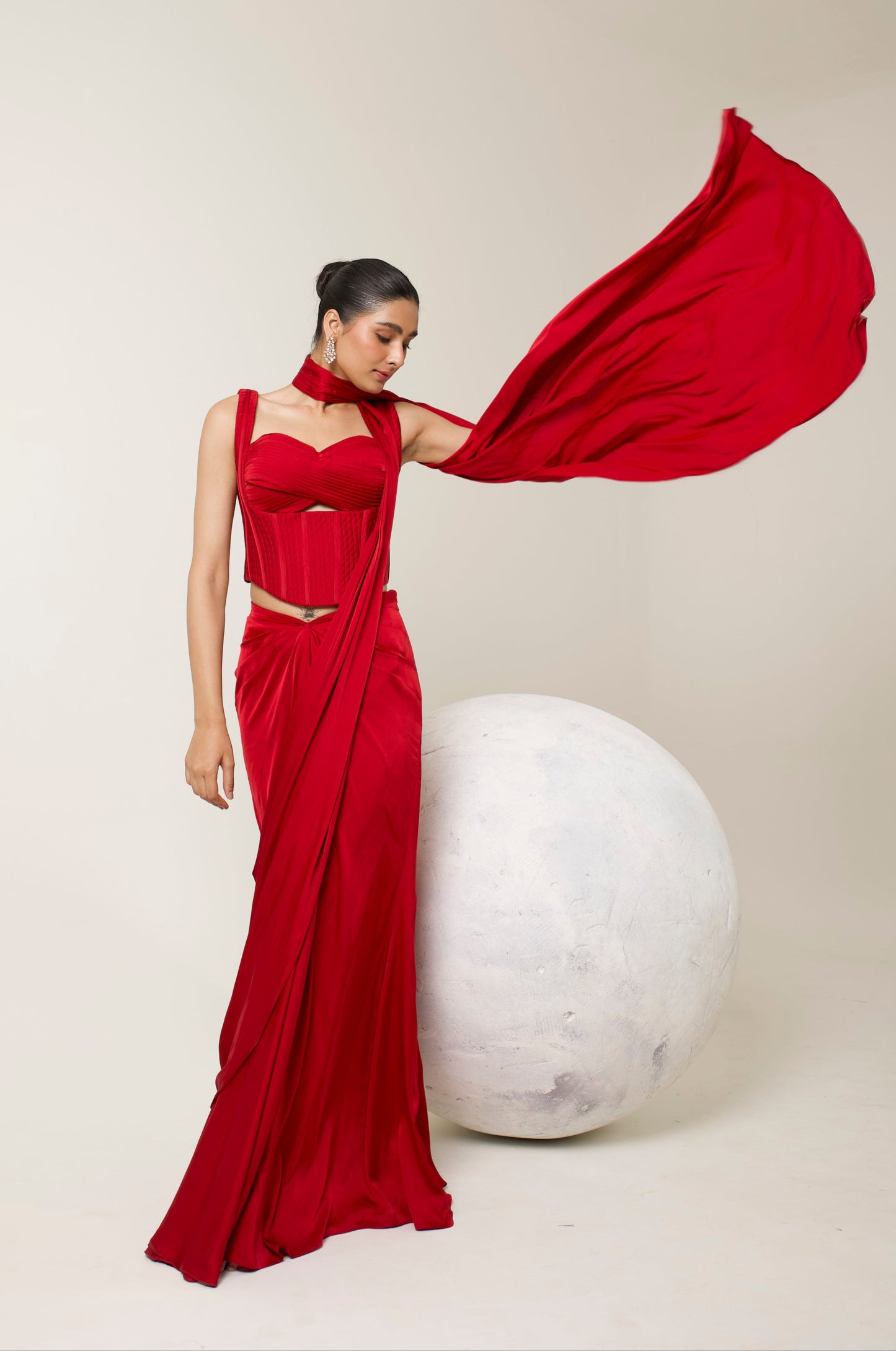 RAKT GUL CORSET SAREE