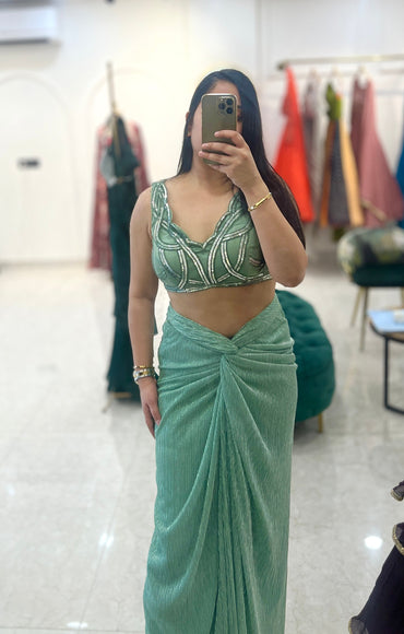 Pastel Green Indo Western