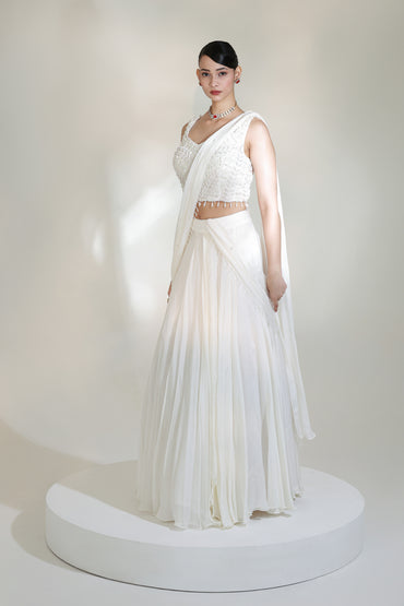 MIST LEHENGA SAREE SET