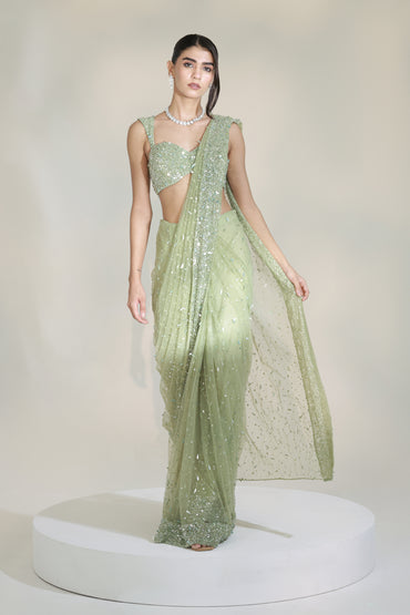 SAGE GLAM SAREE SET