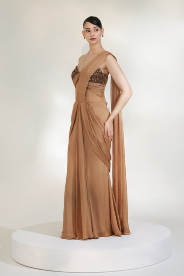 LUMINA CORSET SAREE GOWN