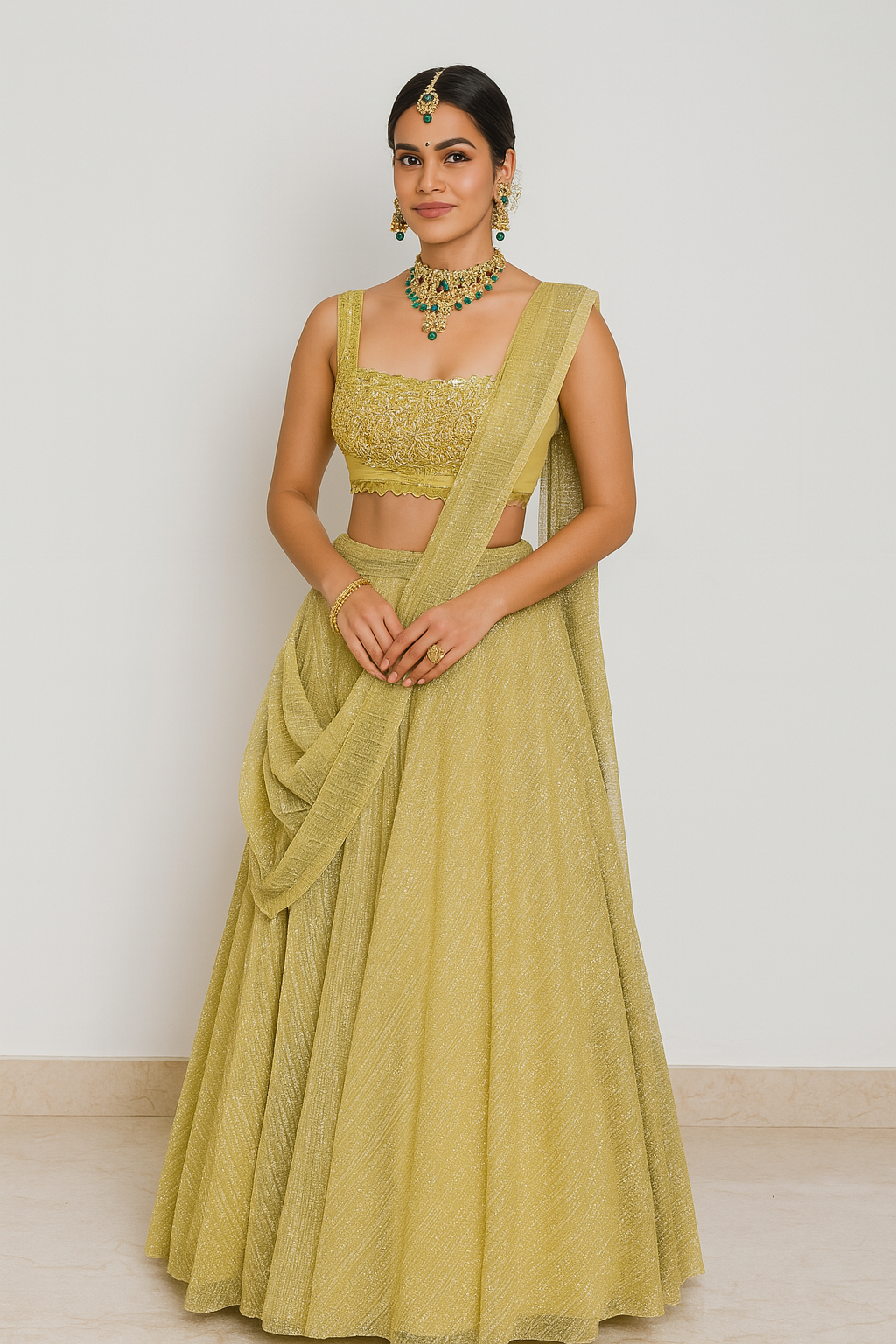GOLD DRAPE LEHENGA