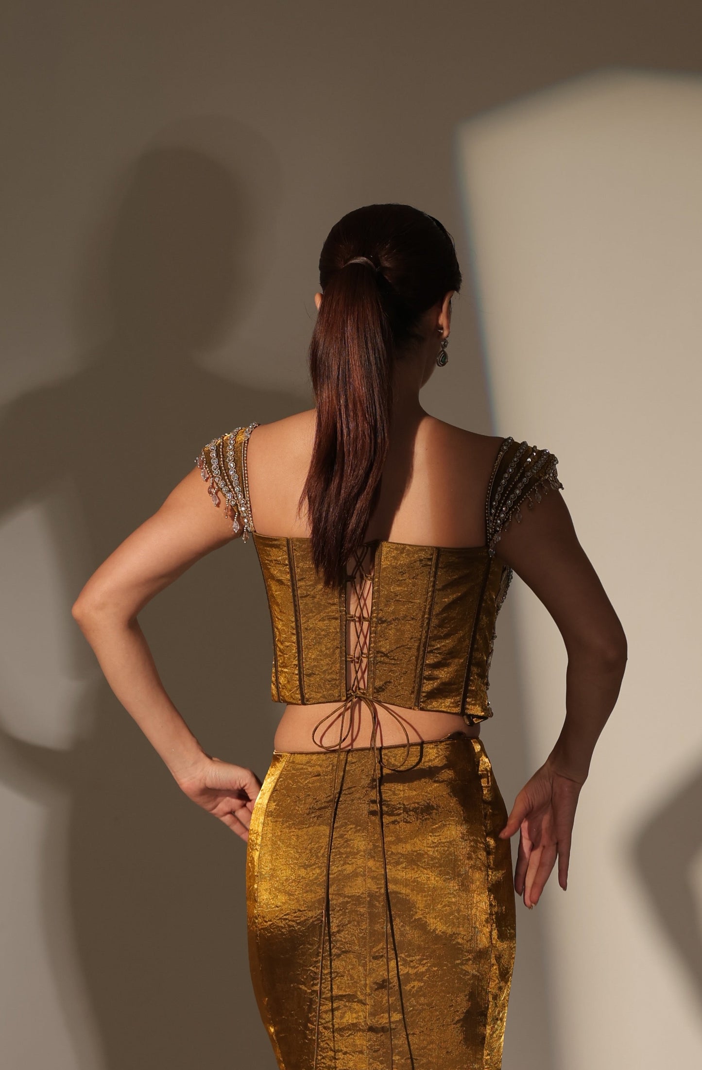 SERENA MIRROR CORSET MERMAID SKIRT SET