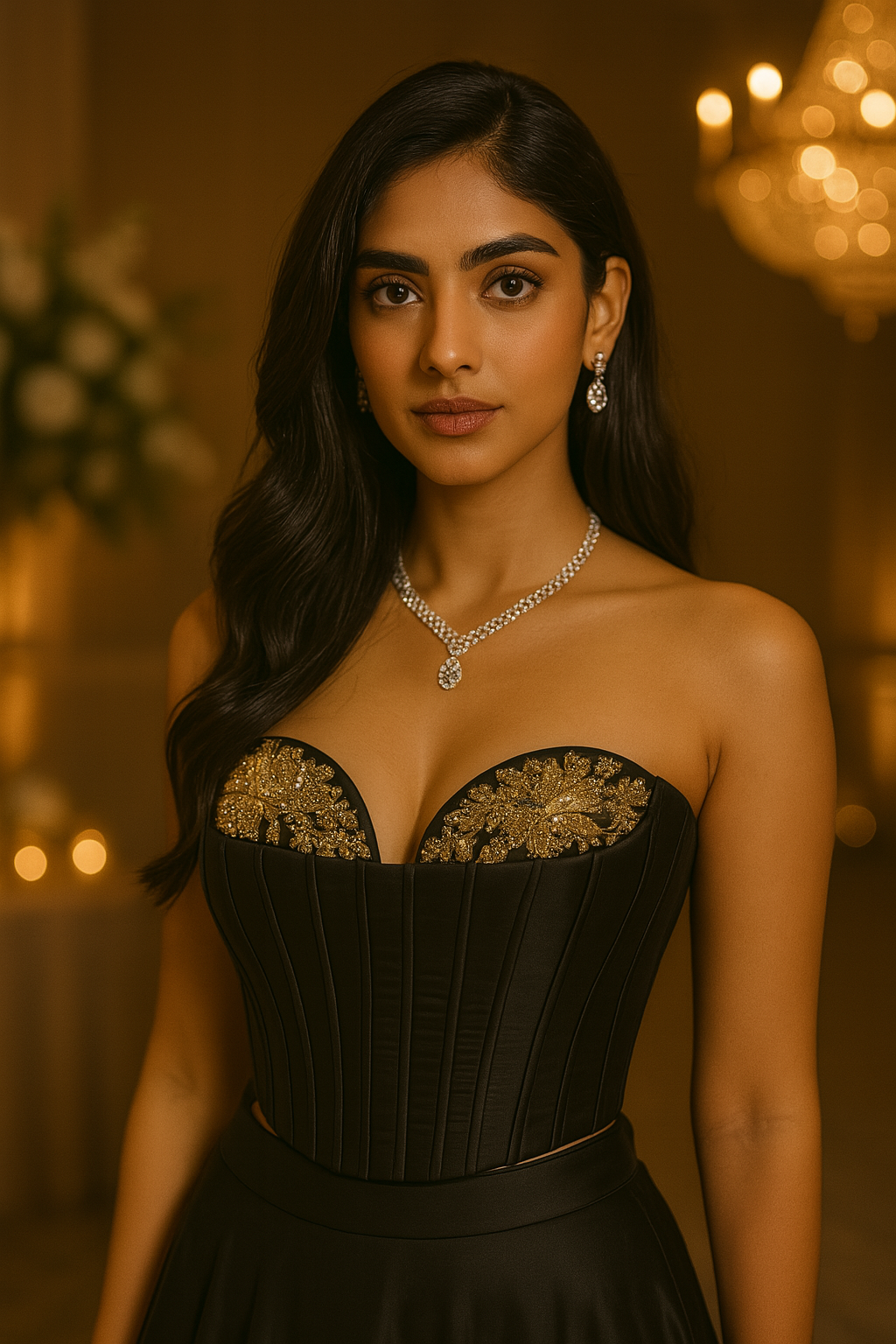 BLACK CORSET LEHENGA