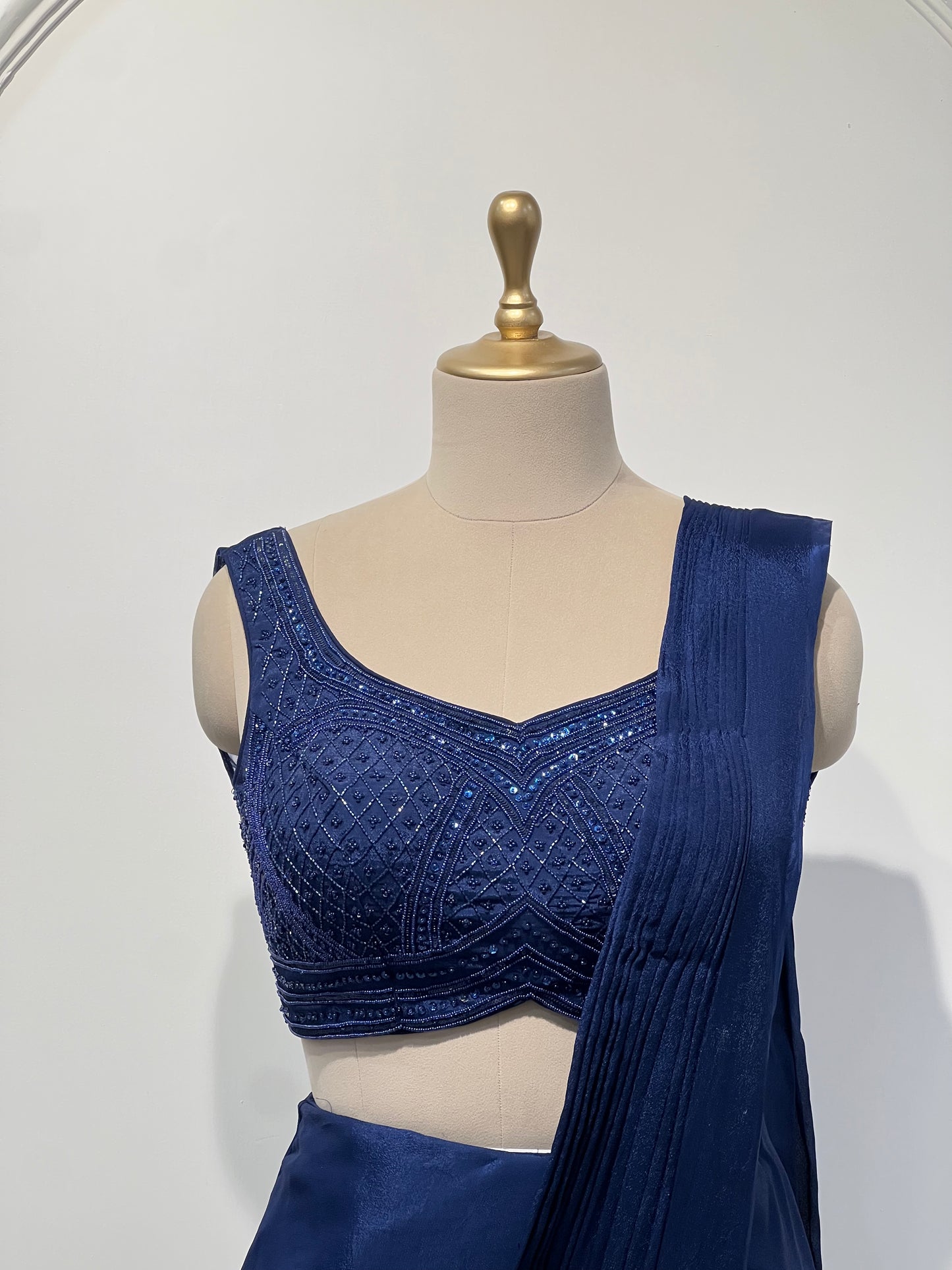 Navy Cape Saree