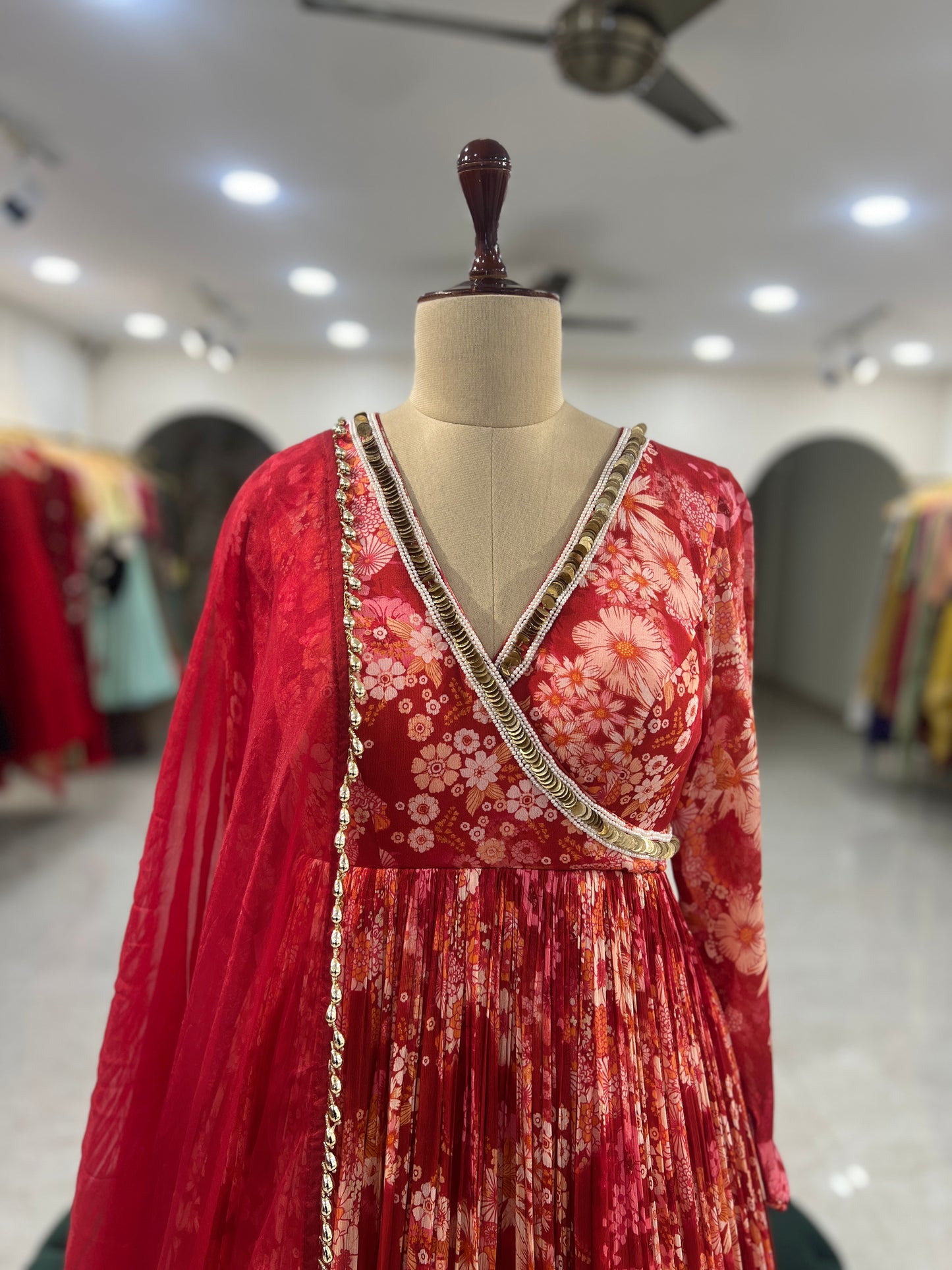 Red Floral Suit