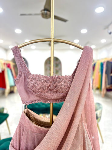 Shimmer Rose Embroidered Lehenga