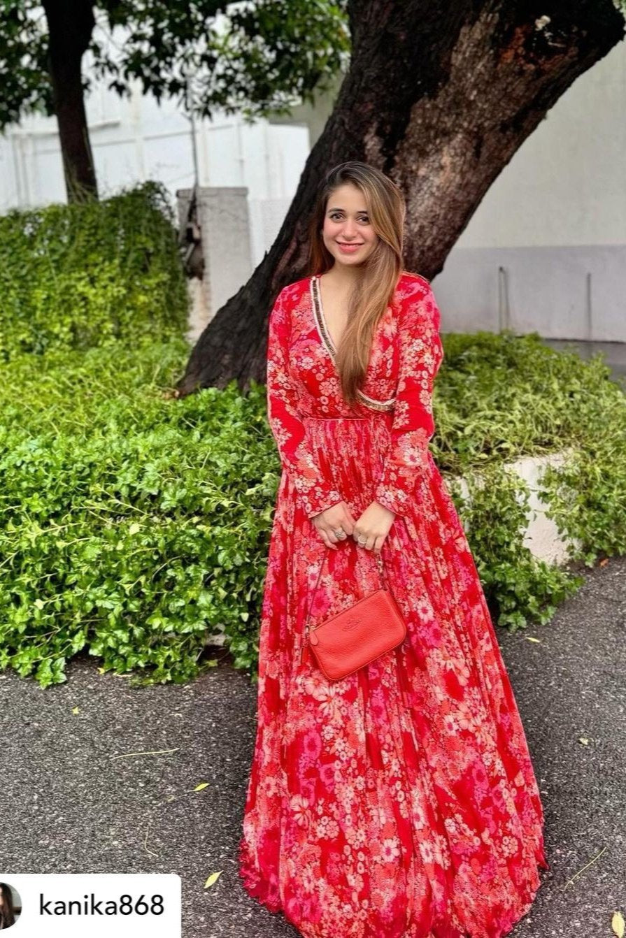 Red Floral Suit