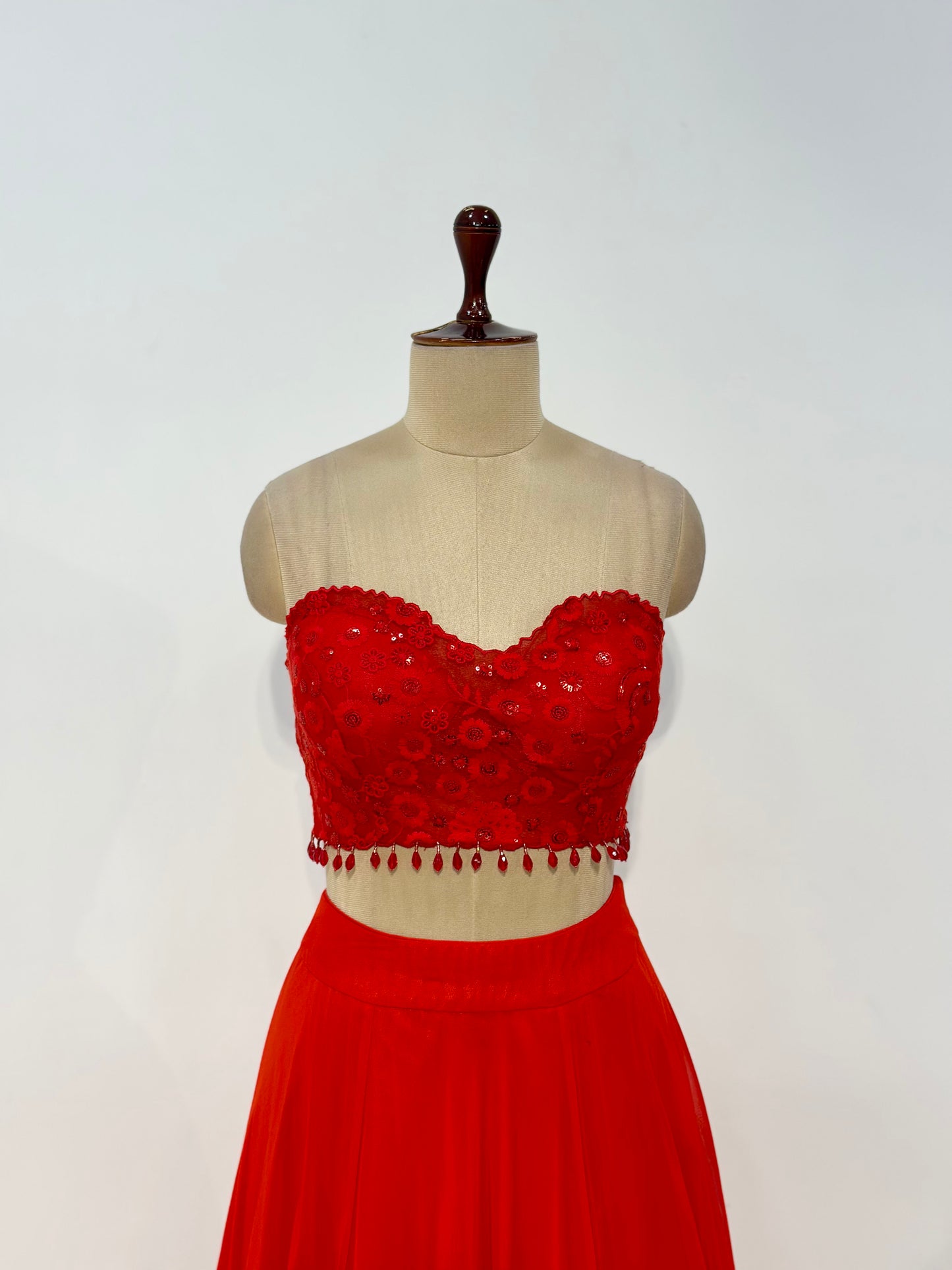 RADIANT RED TUBE LEHENGA
