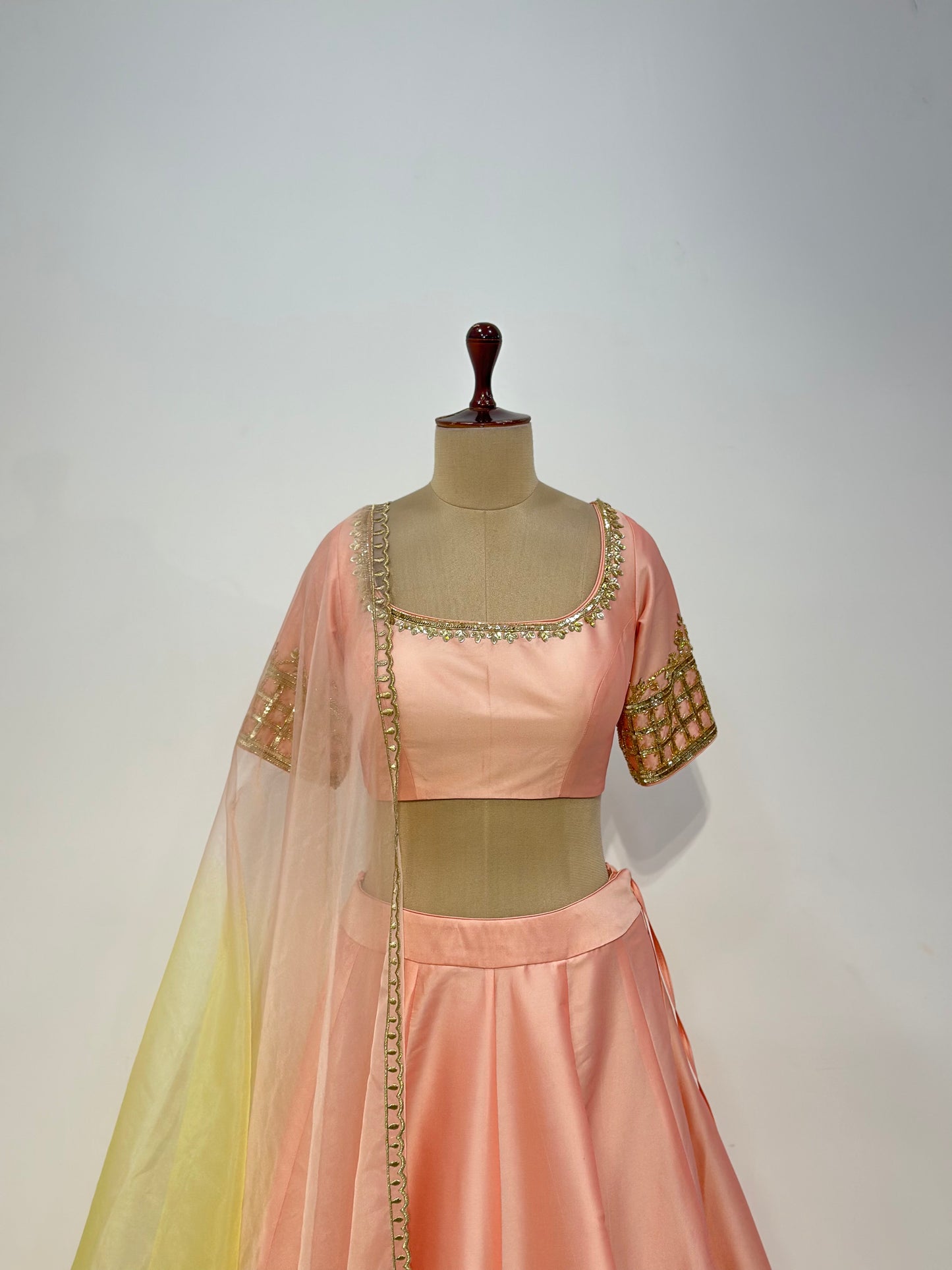 PEACH YELLOW LEHENGA