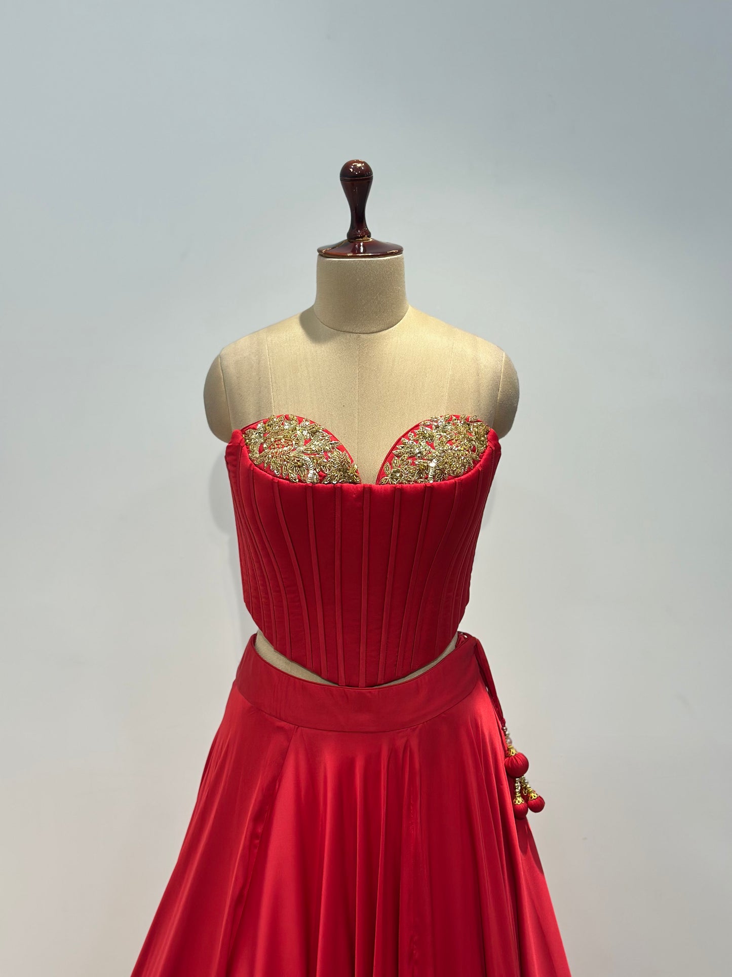 RED CORSET LEHENGA