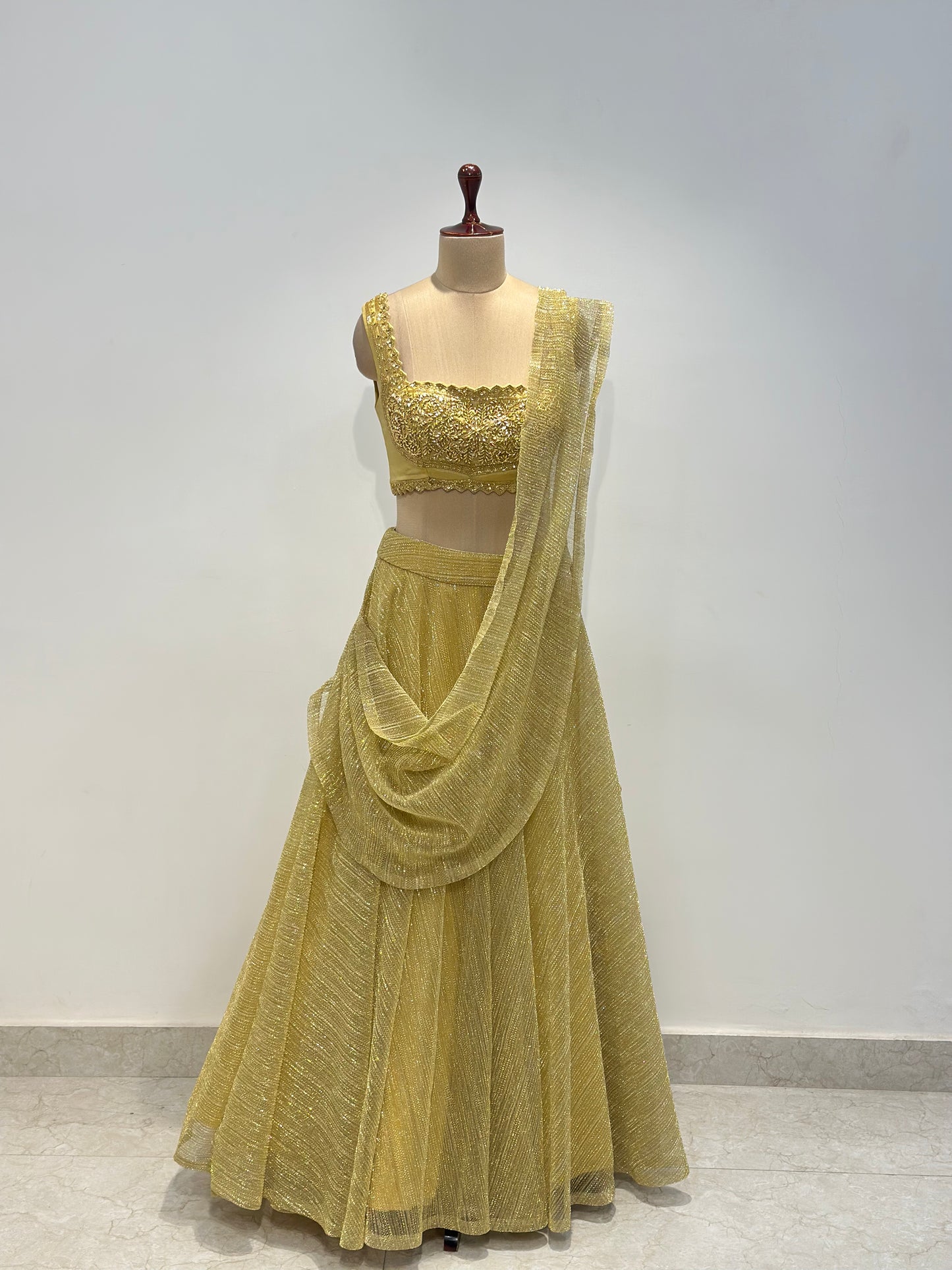 GOLD DRAPE LEHENGA