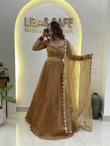 Golden Thread Embroidered Lehenga