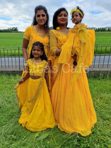 Yellow Georgette Baby Girl Frock/anarkali Suit