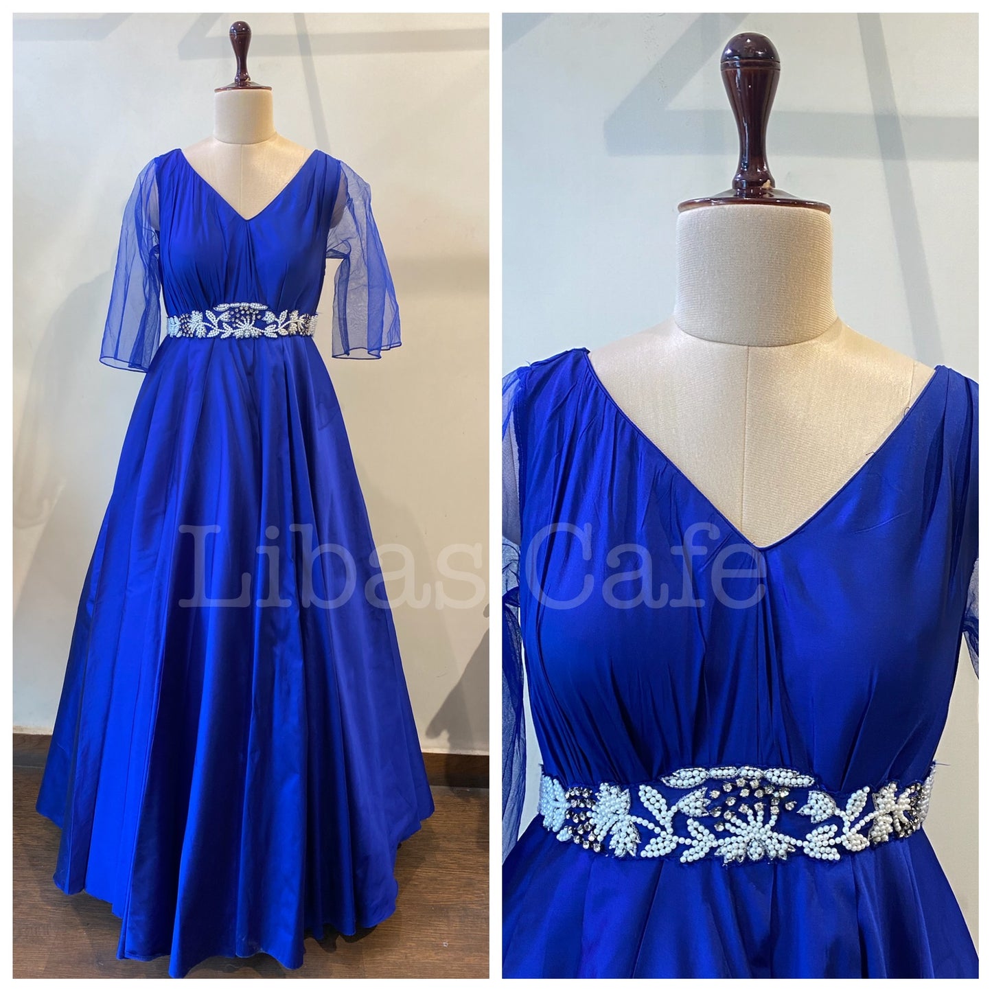 Blue Silk Gown