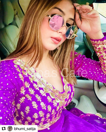 Bhumi Satija In Purple Lehenga