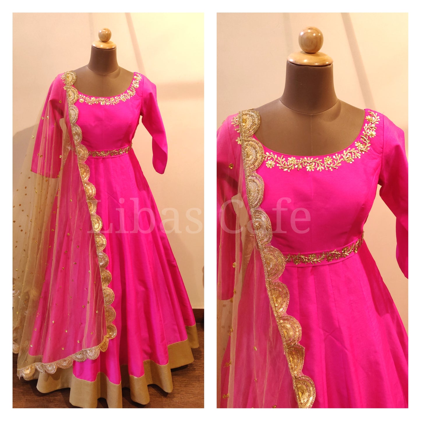 Pink Silk Belt Suit