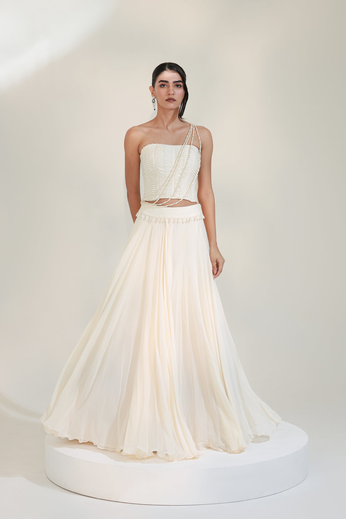 OYESTER DRAPE LEHENGA SET