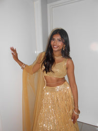 Kavya Gor in Gold Shine On Lehenga