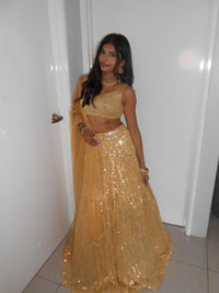 Kavya Gor in Gold Shine On Lehenga