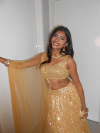 Kavya Gor in Gold Shine On Lehenga