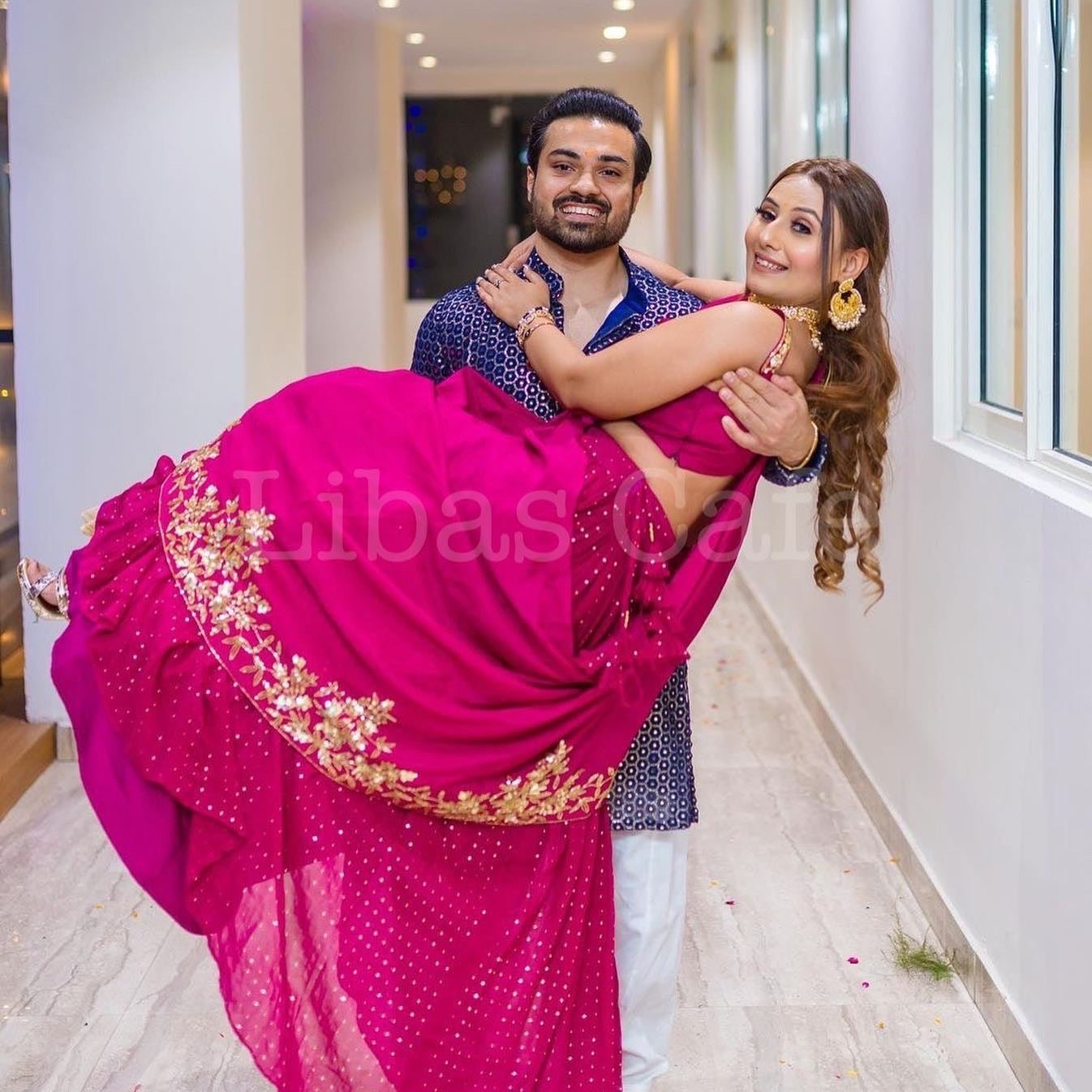 Pink Drape lehenga