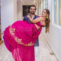 Pink Drape lehenga