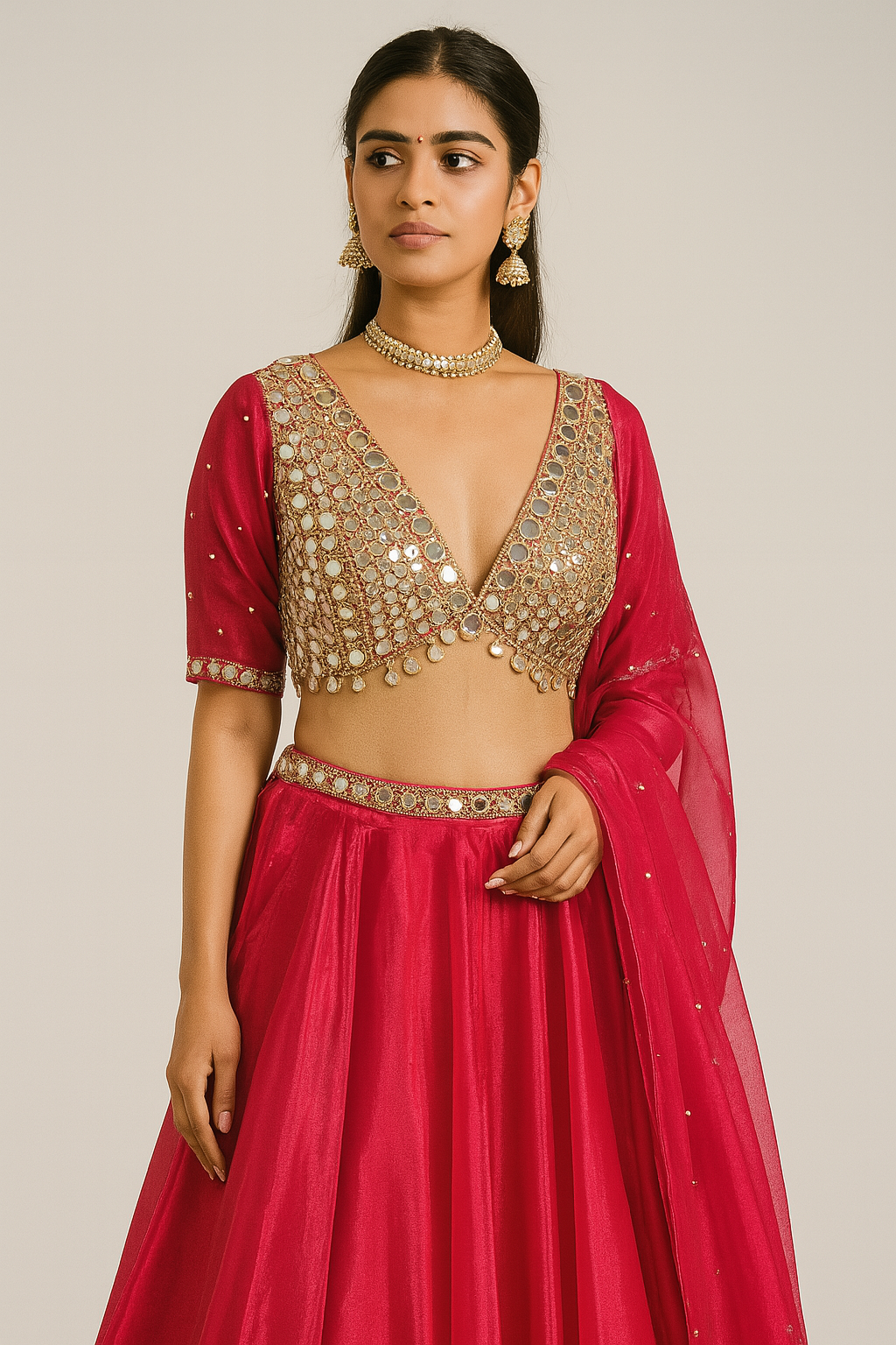 PINK MIRROR LEHENGA