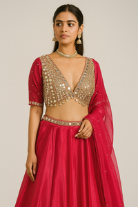 PINK MIRROR LEHENGA