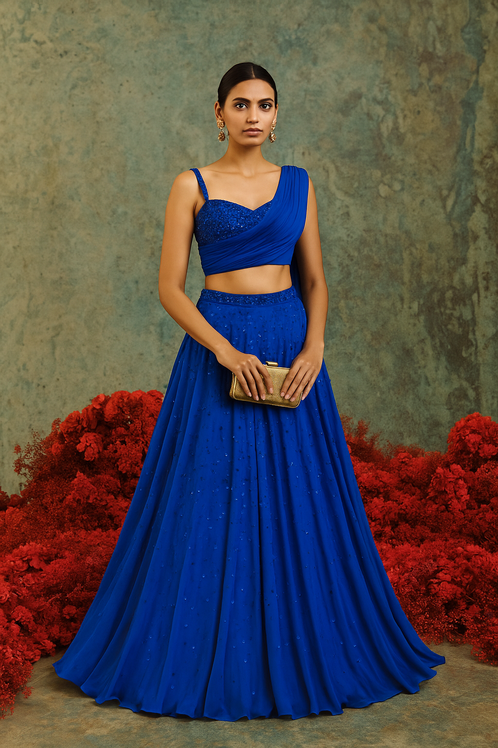 ELECTRIC BLUE MODERN LEHENGA