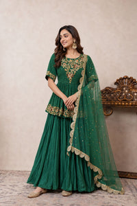 Jade Green Peplum Lehenga