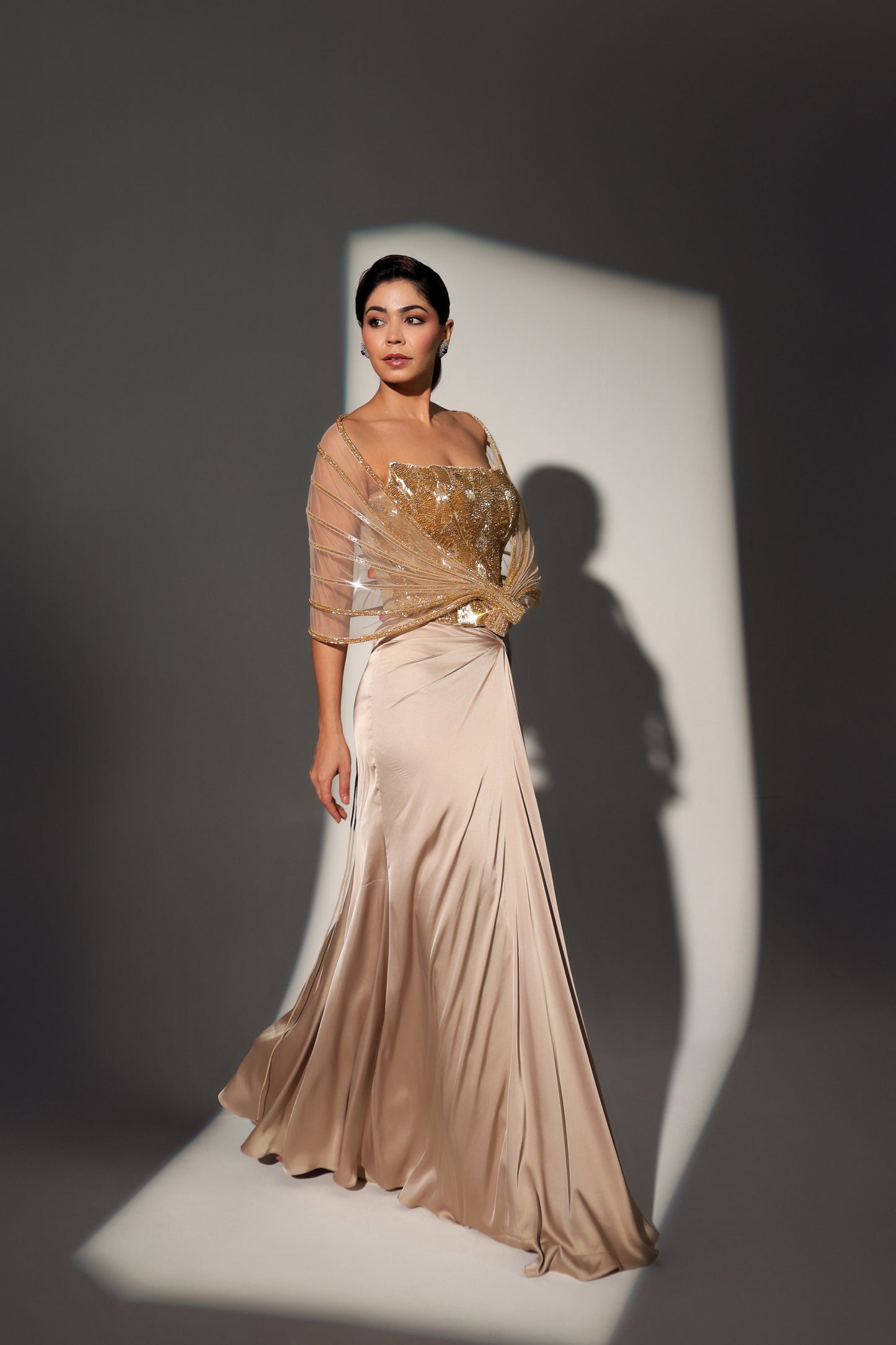 ELISE POWER SHOULDER CORSET SKIRT SET