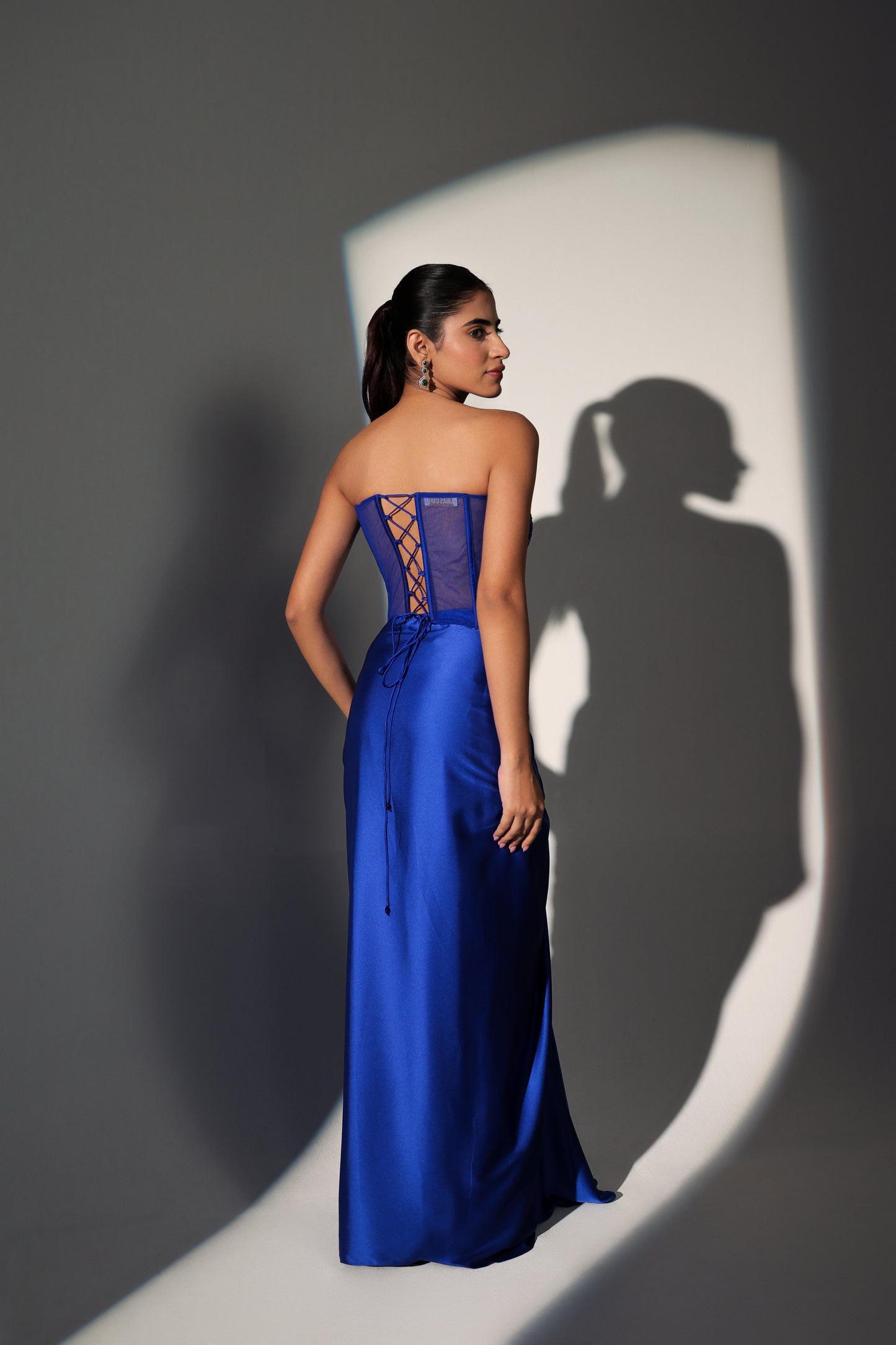 JESSICA POWER SHOULDER CORSET SKIRT SET