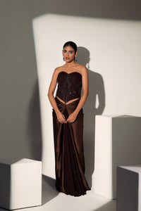 HOLLY CHANTELLE CORSET DRAPE SKIRT SET