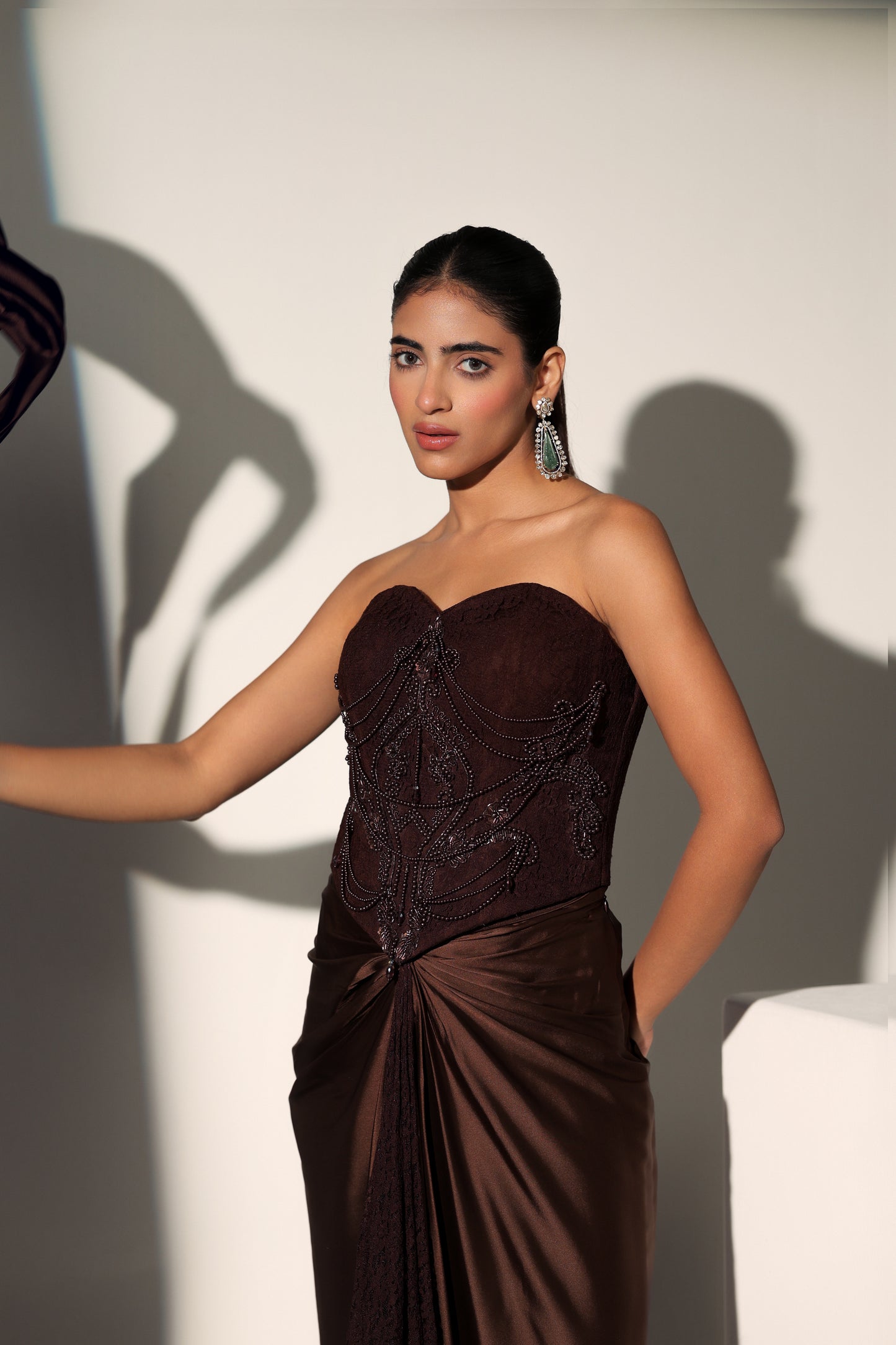 HOLLY CHANTELLE CORSET DRAPE SKIRT SET