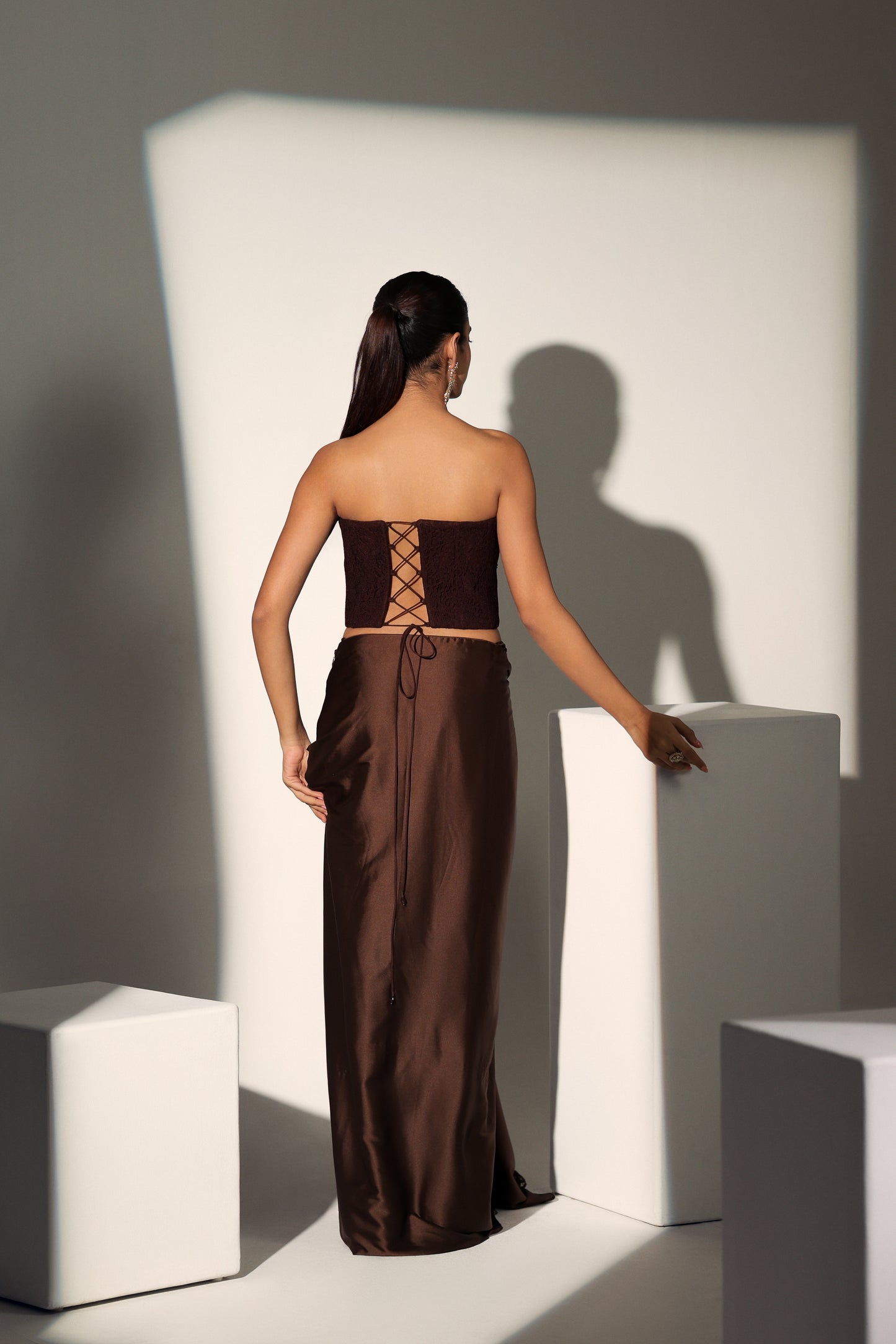 HOLLY CHANTELLE CORSET DRAPE SKIRT SET