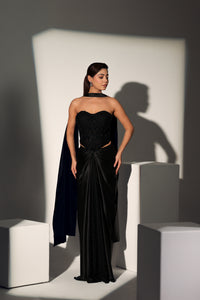 BEATRIX CHANTELLE CORSET DRAPE SKIRT SET