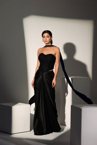 BEATRIX CHANTELLE CORSET DRAPE SKIRT SET