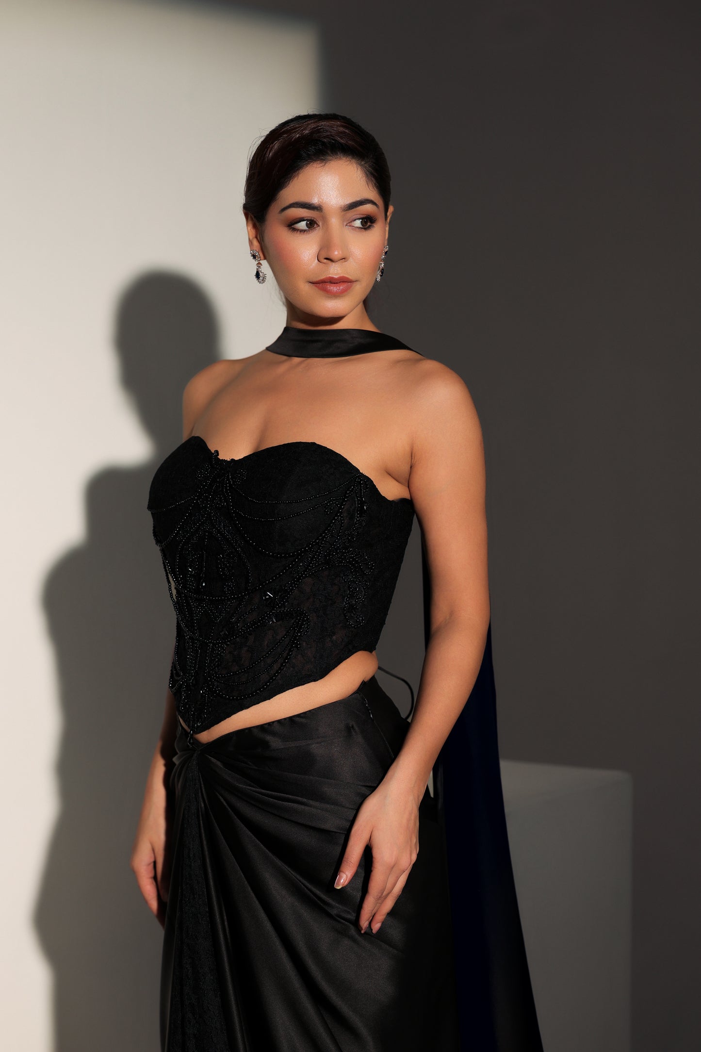 BEATRIX CHANTELLE CORSET DRAPE SKIRT SET