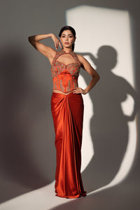 WONDER WOMAN CORSET DRAPE SKIRT SET