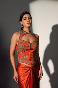 WONDER WOMAN CORSET DRAPE SKIRT SET