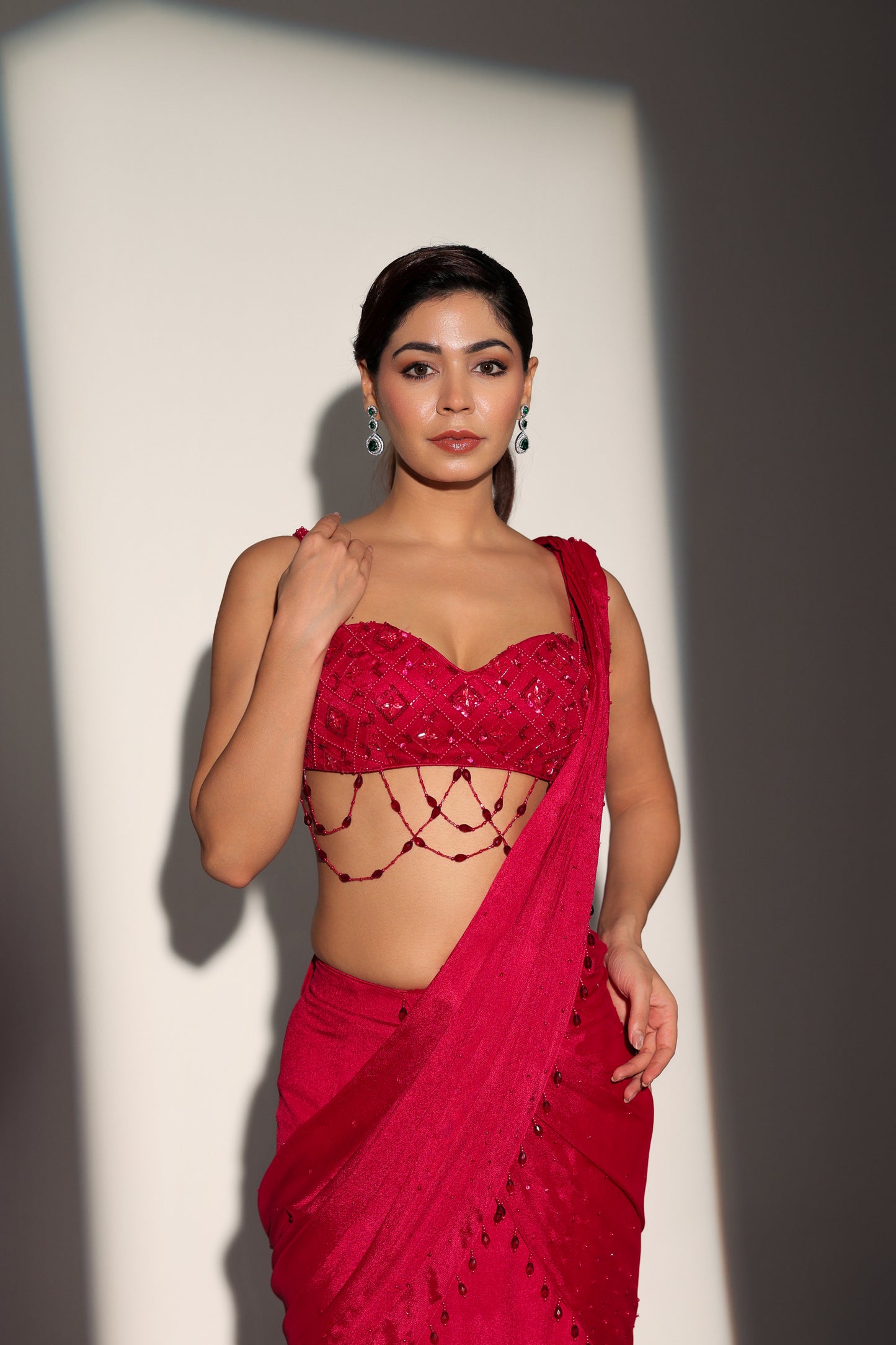 CARRIE LAYERED DRAPE SKIRT SET