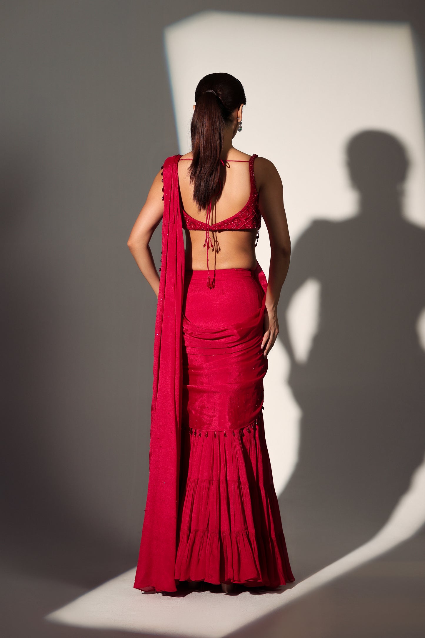 CARRIE LAYERED DRAPE SKIRT SET