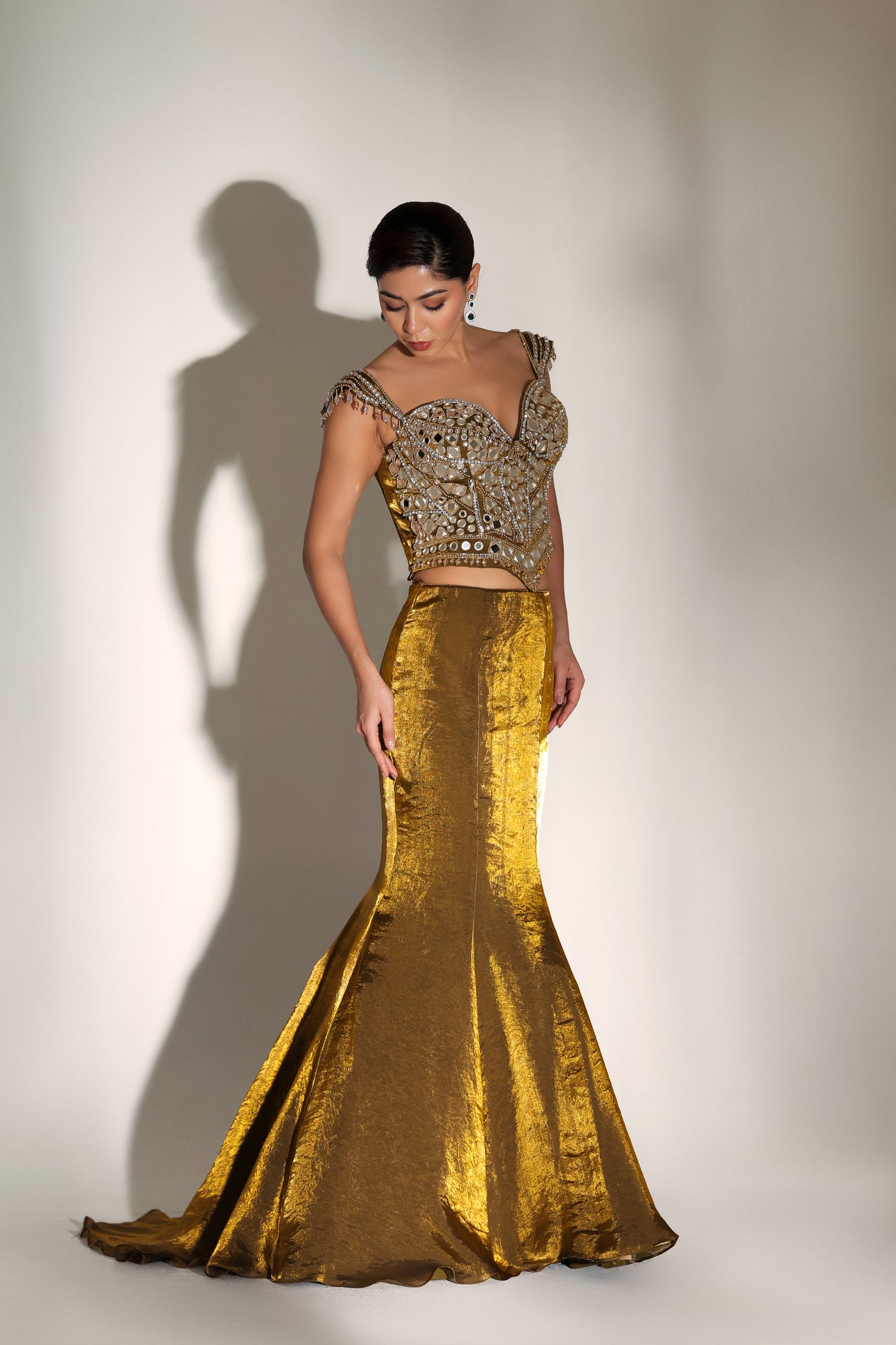 SERENA MIRROR CORSET MERMAID SKIRT SET