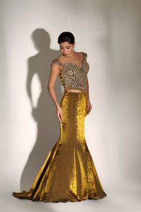 SERENA MIRROR CORSET MERMAID SKIRT SET