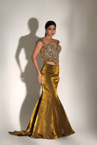 SERENA MIRROR CORSET MERMAID SKIRT SET